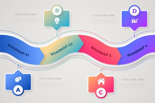 Gradient roadmap infographic template