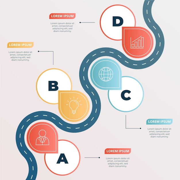 Gradient roadmap infographic