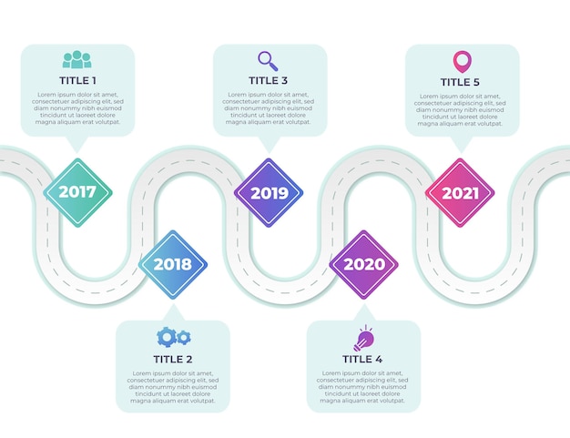 Gradient roadmap infographic