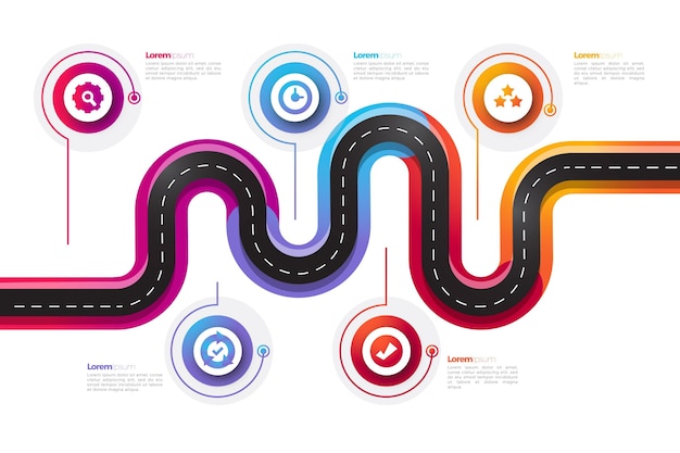 Gradient roadmap infographic