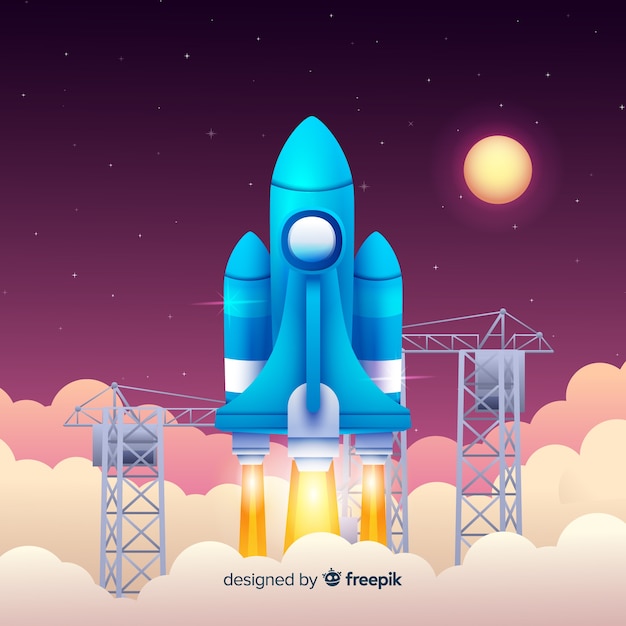 Gradient rocket background