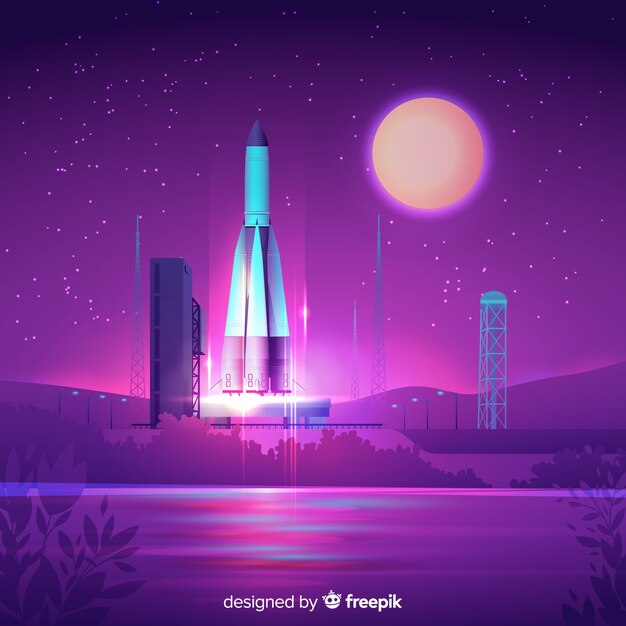 Gradient rocket background