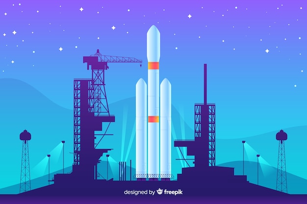 Gradient rocket background