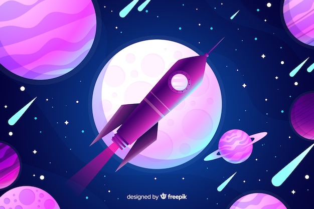 Gradient rocket background