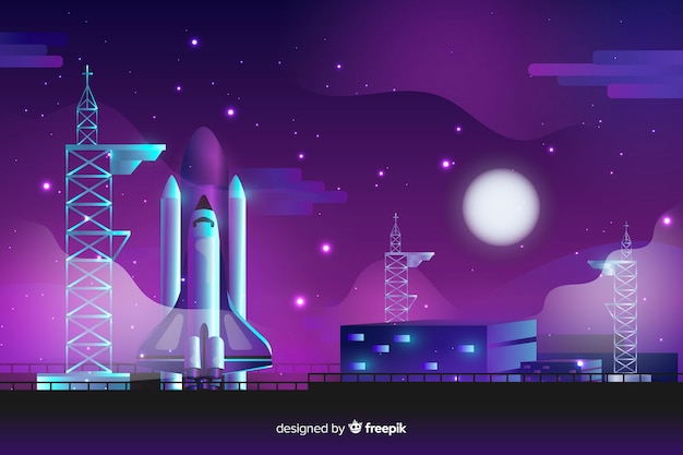 Free Vector gradient rocket