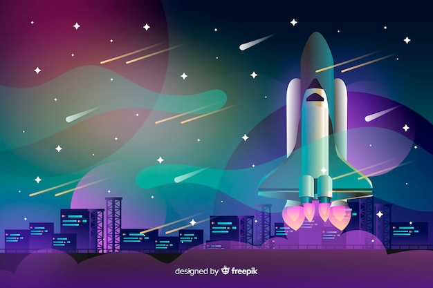 Free Vector gradient rocket