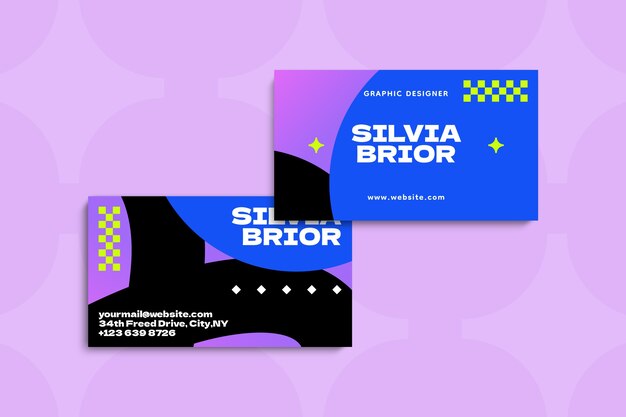 Gradient rounded shapes business card