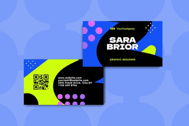 Gradient rounded shapes business card