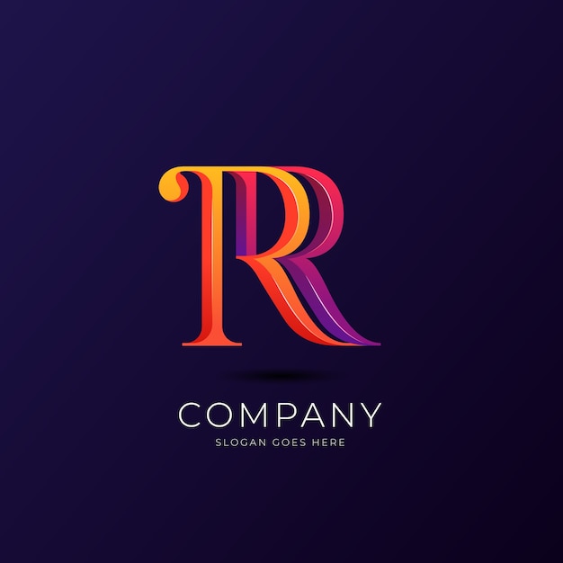 Gradient rr logo template