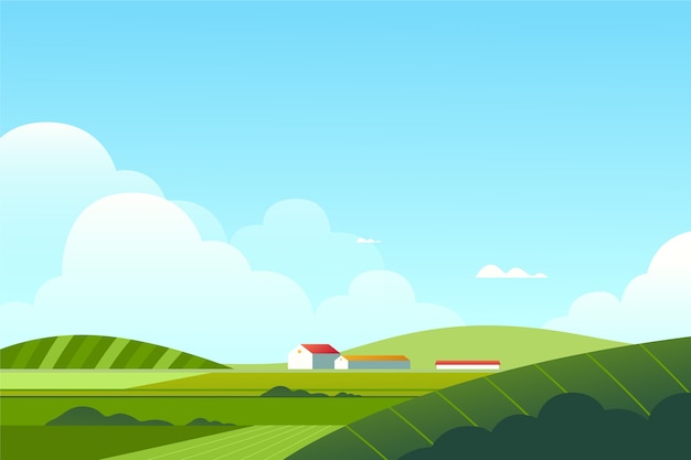 Free Vector gradient rural landscape background