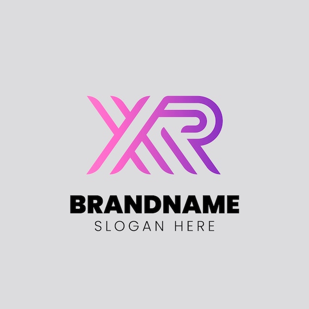 Gradient rx or xr   logo template