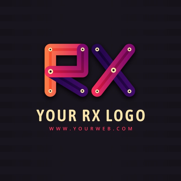 Gradient rx or xr logo template