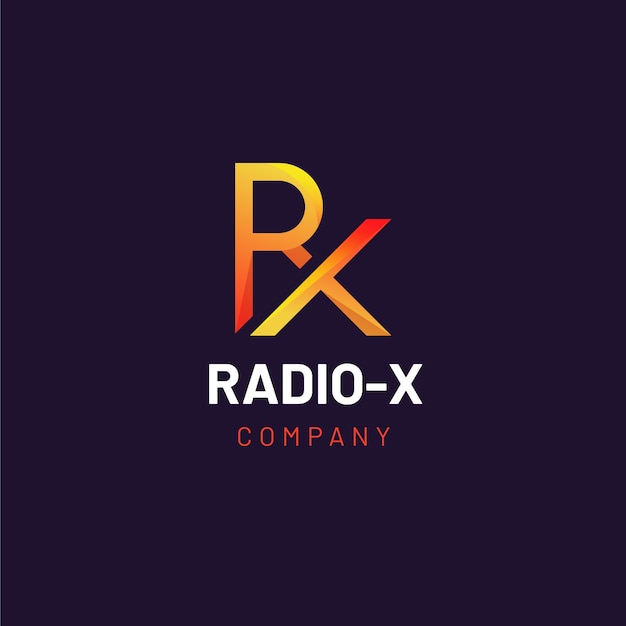 Gradient rx or xr logo template