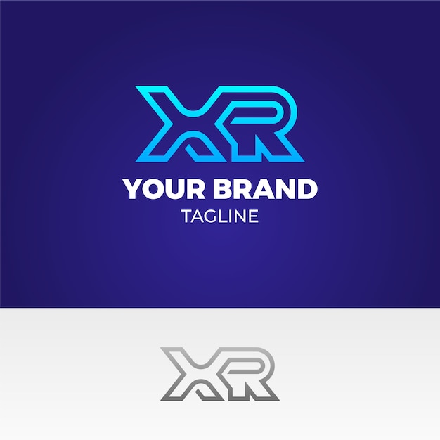 Gradient rx or xr logo template