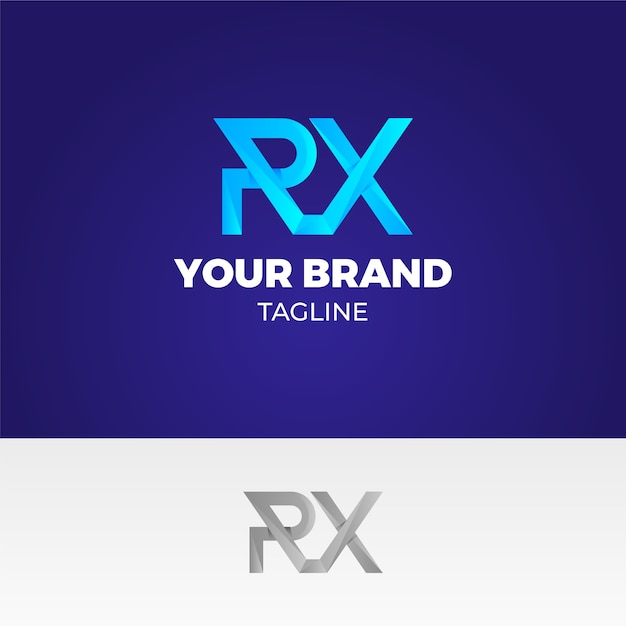 Free Vector gradient rx or xr logo template