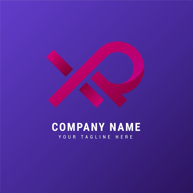 Gradient rx and xr logo template