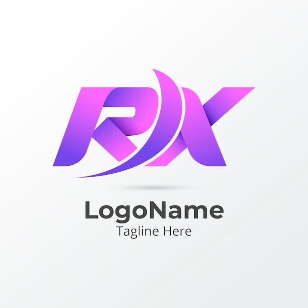 Gradient rx or xr logo