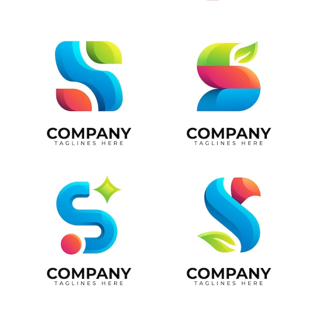 Gradient s logo template collection