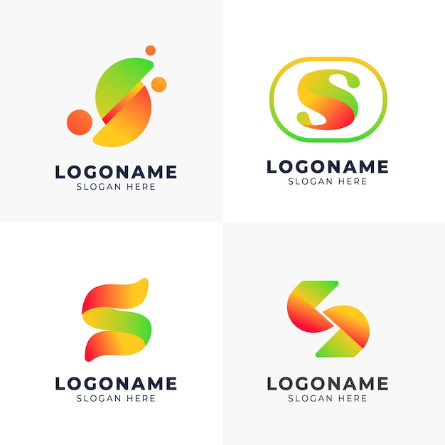 Gradient s logo template set