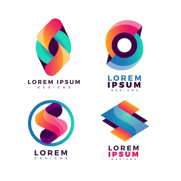 Free Vector gradient s logo templates collection