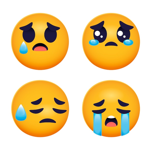 Free vector gradient sad emoji illustration