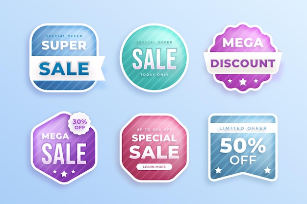 Gradient sale badge set