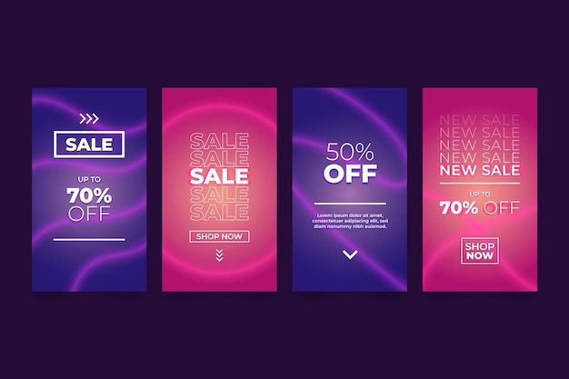 Free Vector gradient sale instagram story collection