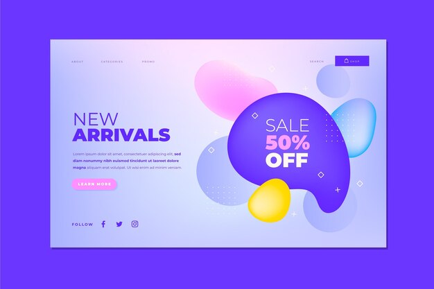 Gradient sale landing page template