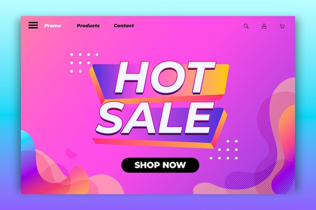 Gradient sale landing page template