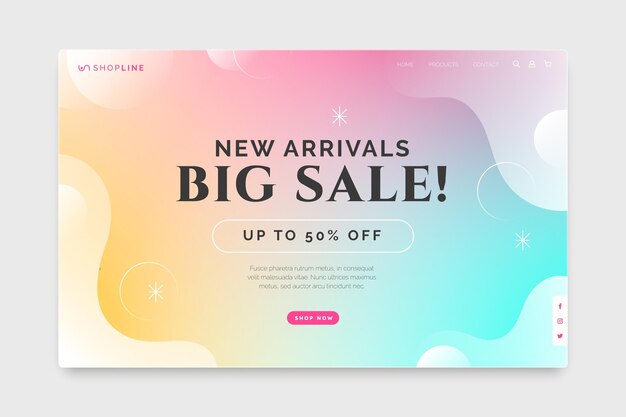 Gradient sales landing page