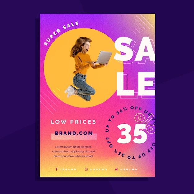 Gradient sales poster template