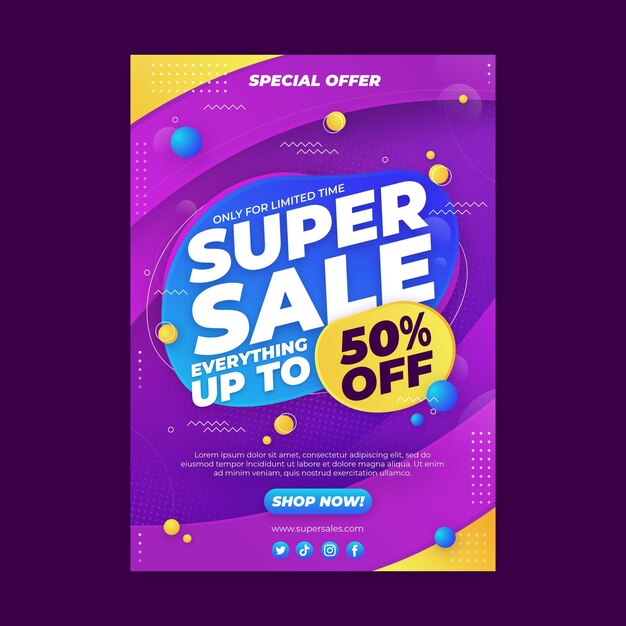 Gradient sales poster template