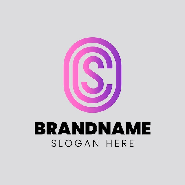 Gradient sc or cs  logo template