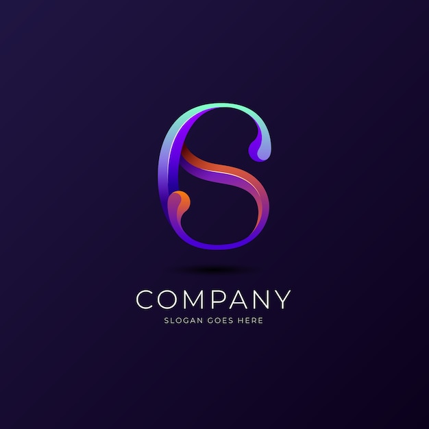 Free vector gradient sc or cs logo template