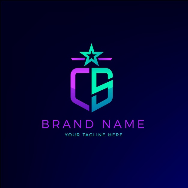 Gradient sc or cs logo template