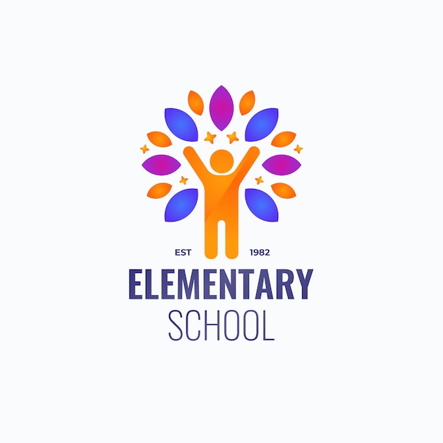 Gradient school logo design template