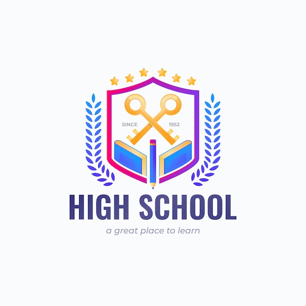 Gradient school logo design template