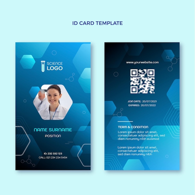 Gradient science id card template