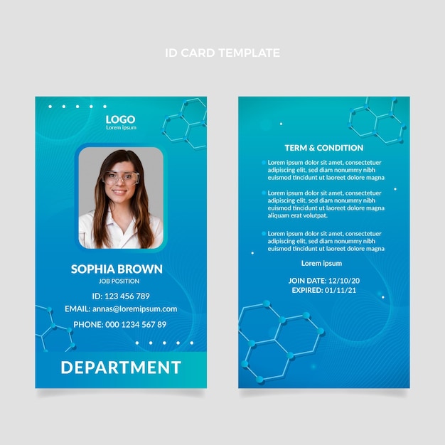 Gradient science id card template