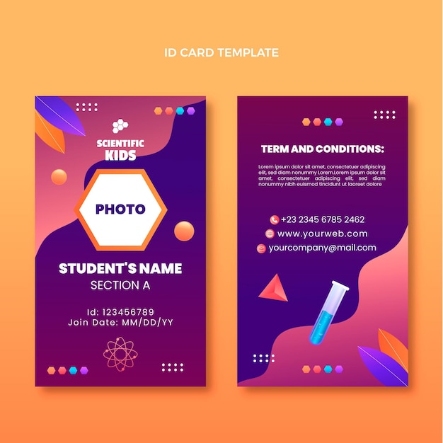 Gradient science id card template