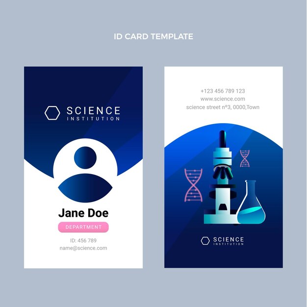 Gradient science id card template