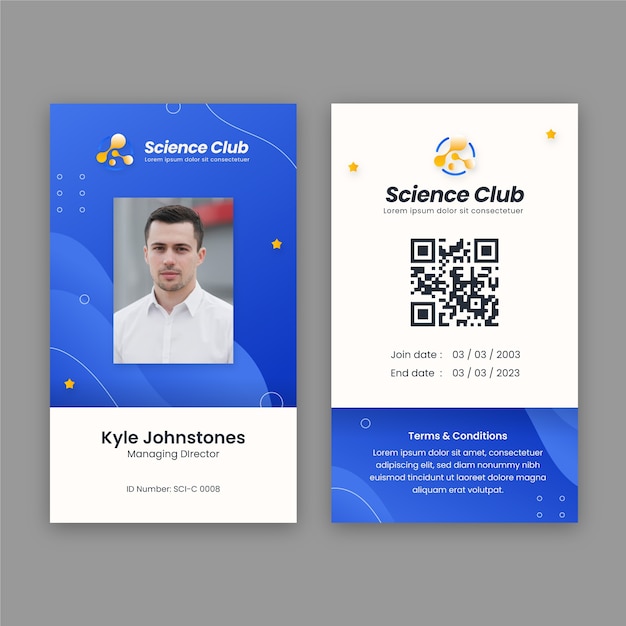 Gradient science id card template