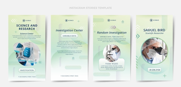 Free Vector gradient science instagram stories