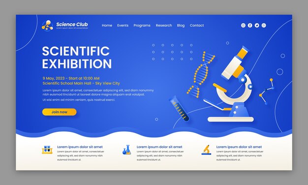 Gradient science landing page template