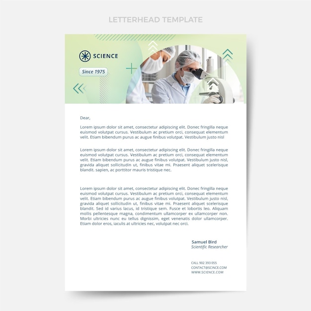 Gradient science letterhead template