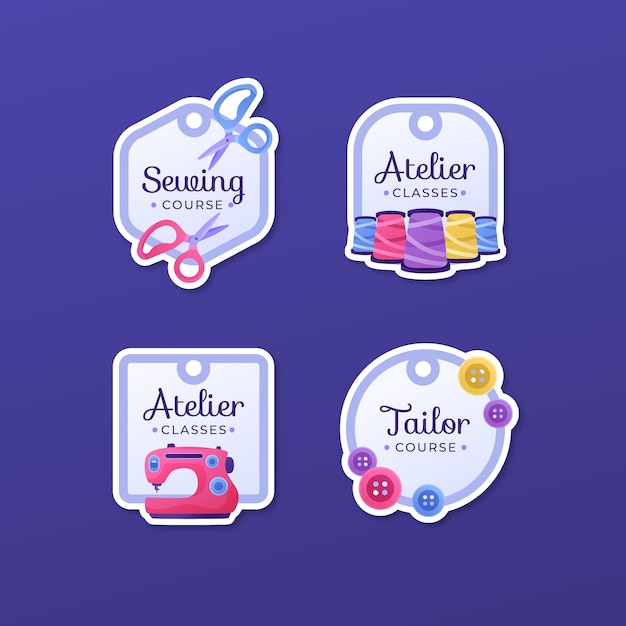 Gradient sewing atelier labels template