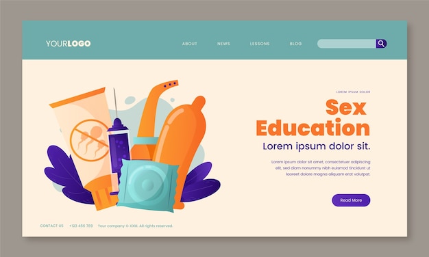 Free Vector gradient sex education landing page