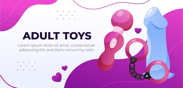 Gradient sex toys banner design