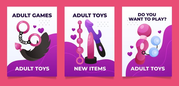 Gradient sex toys card design