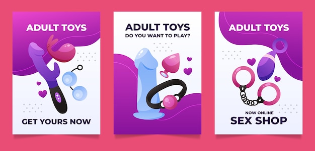 Gradient sex toys card design